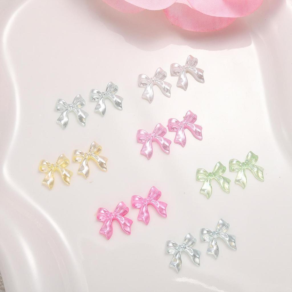 3D Pink Ribbon Bow Nail Accessories - Handmade DIY Wearable