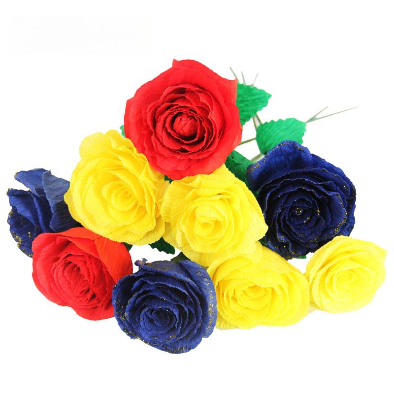 Color Handmade Crepe Paper Diy Paper Flower Material Gift Paper Roll Edge Paper Kindergarten Handmade Flower Origami