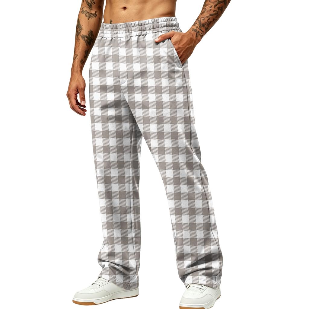 Pantaloni Jogger da Uomo a Gamba Larga con Tasche - Pantaloni della Tuta Casual Sportivi Stampati per l'Uso Quotidiano