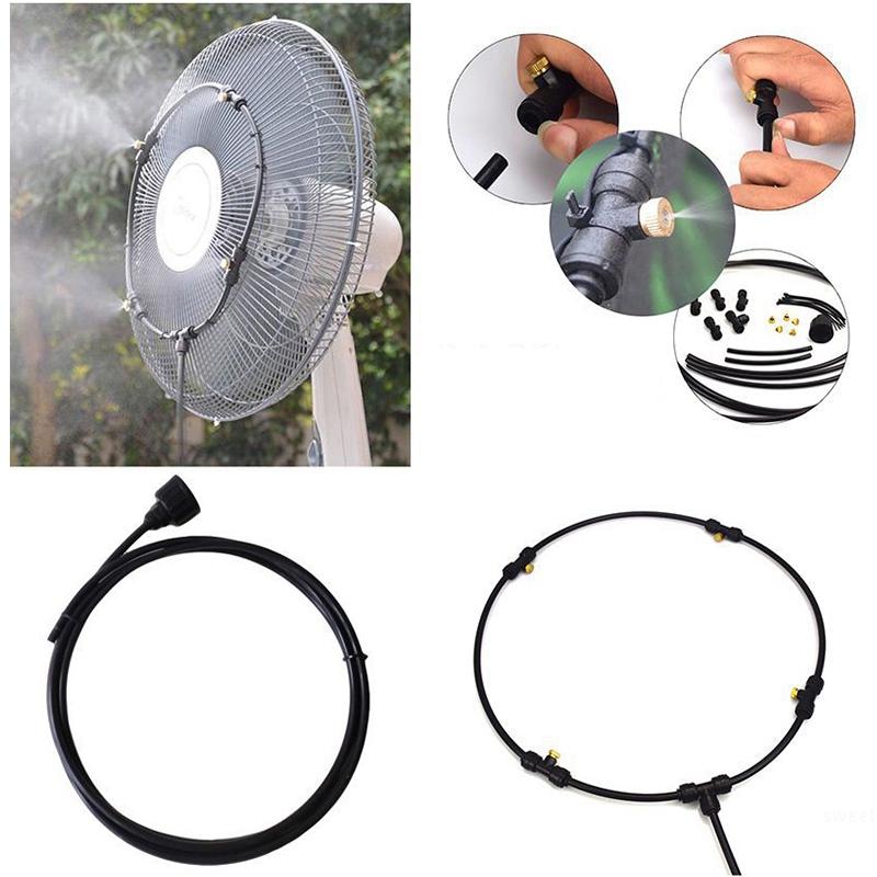 Sistema di raffreddamento a nebulizzazione per esterni Giardino Fai da te Spruzzatore Automatico Kit Nebbia Ventilatore a Nebbia Ugelli Irrigatore Anello Generatore di Nebbia Nebulizzatore 6-15M