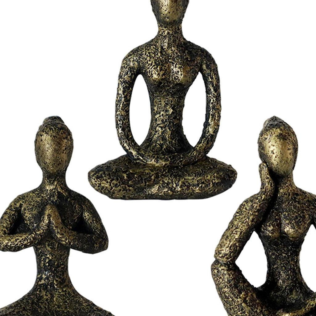 Decor, Yoga Pose Statue Home Decoration, Figurine for Spiritual Room 3pcs Gift