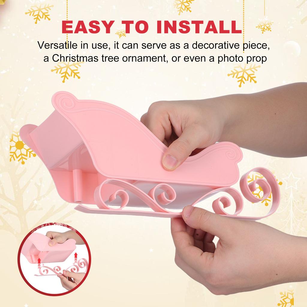 Sleigh Christmas Ornament Classical Mini Sleigh Decor for Table Living Room Kitchen Desktop Party Xmas Home Decoration Festive