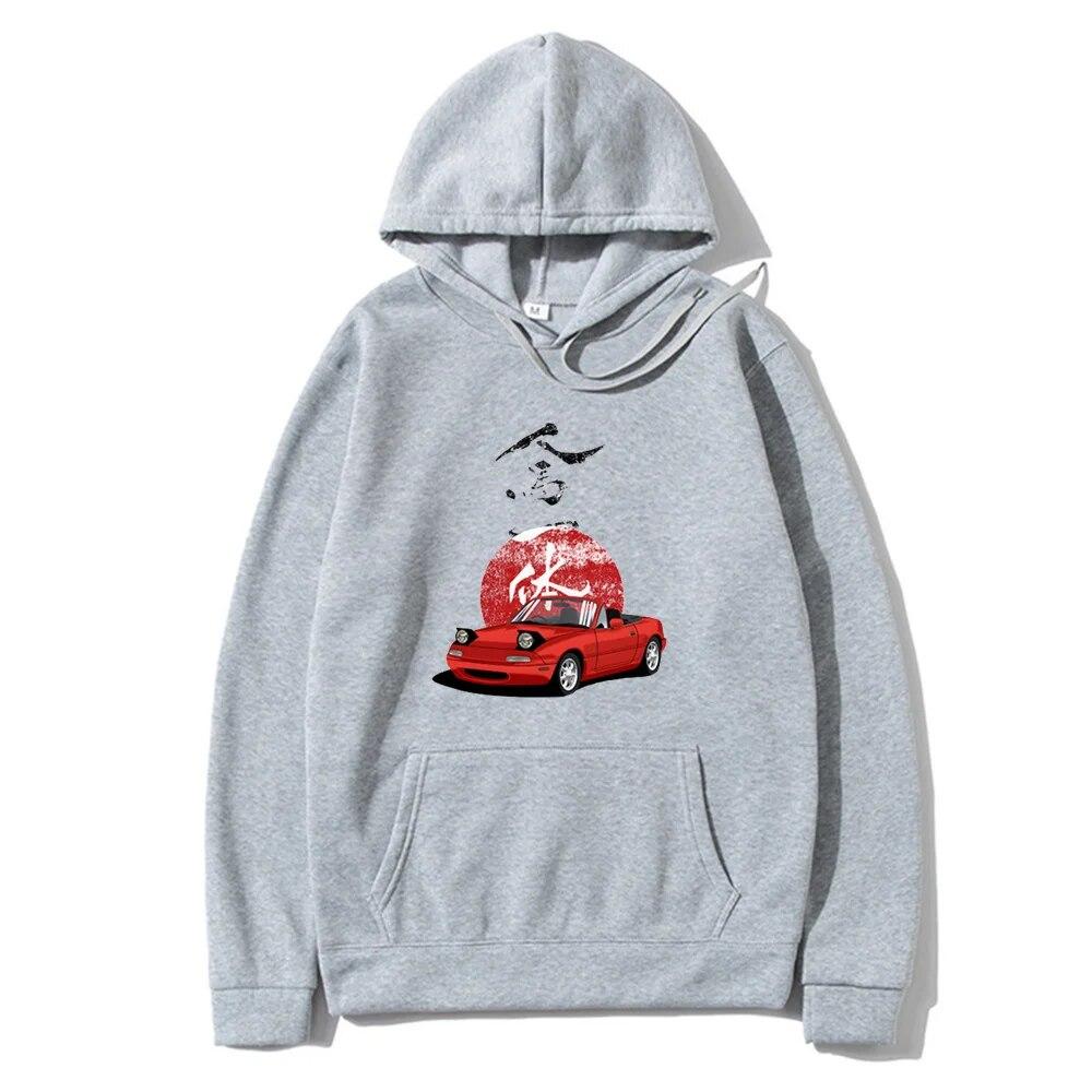 Anime Initial D Rising Jap Hoodie Jdm Drift Red Car Fashion Tops Harajuku Streetwear Hooded Fleece Sweatshirts Unisexs Clothing