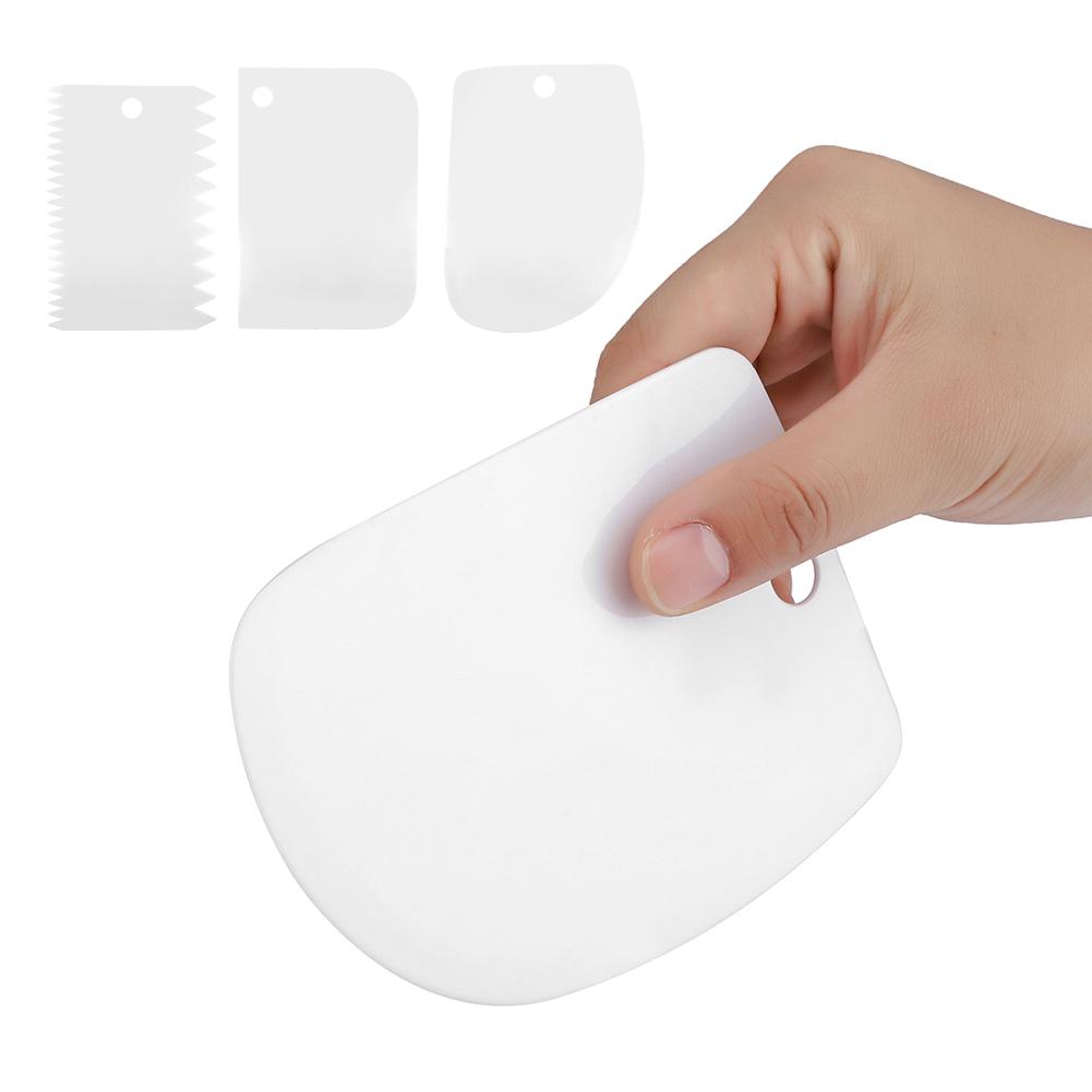 3pcs set Plastic Cream Dough Scraper Cutter Spatulas for Pastry Cake Decoration