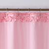 Ruffled Pink Modern Polyester Waterproof Fabric Solid Decoratived Farmhouse Shower Curtain