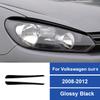 2PCS Real Carbon Fiber Car Headlight Eyebrow Decoration Stickers For Volkswagen Golf 6 2008-2012 Auto Exterior Accessories