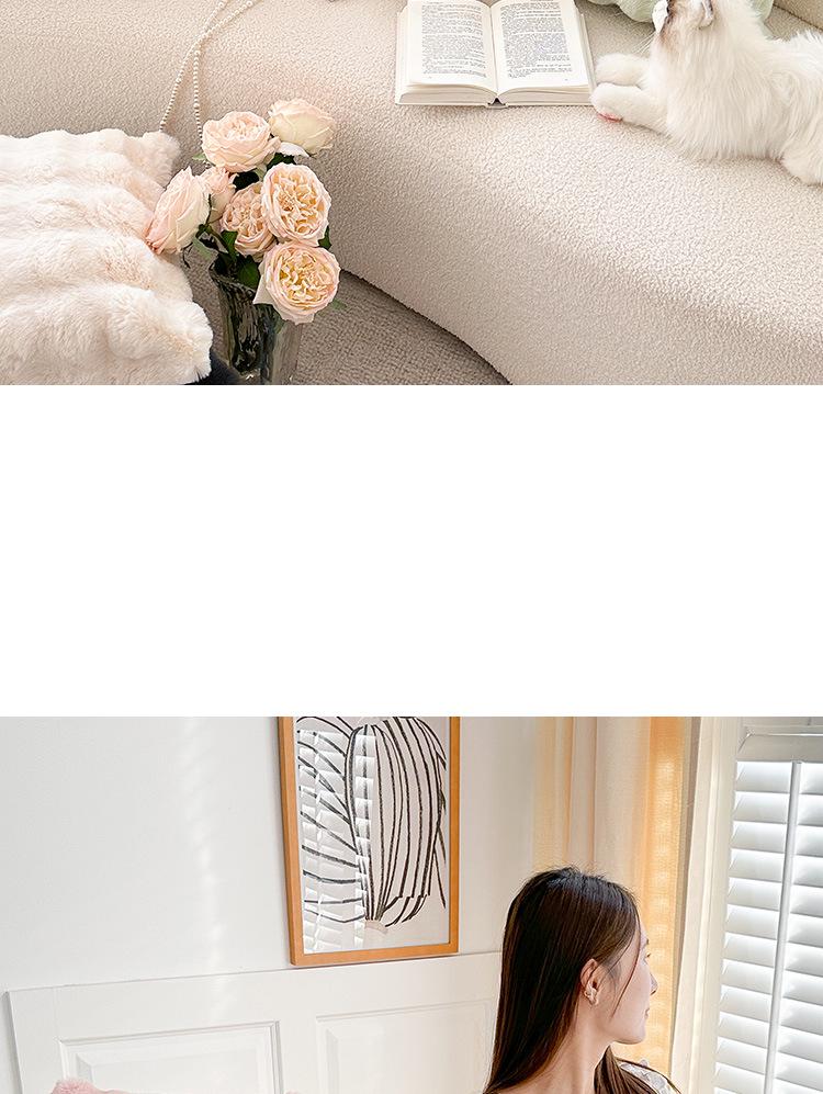 Tuscany Nordic Style Faux Fur Plush Pillow - Autumn/Winter Rabbit Fur Throw for Sofa & Bedroom