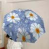 1pc White Daisy Flowers Automatic Umbrella Durable Iron Frame & Plastic Handle, Gift for Men & Women, Sturdy Construction yy250905195
