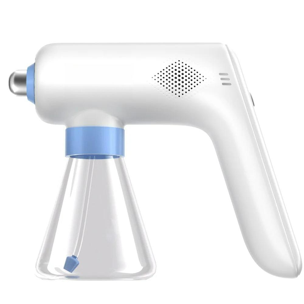 Mini Wireless Electric Sanitizer Sprayer USB Rechargeable Nanometer Blue Light Disinfection Sprayer Fogger Machine Home Garden