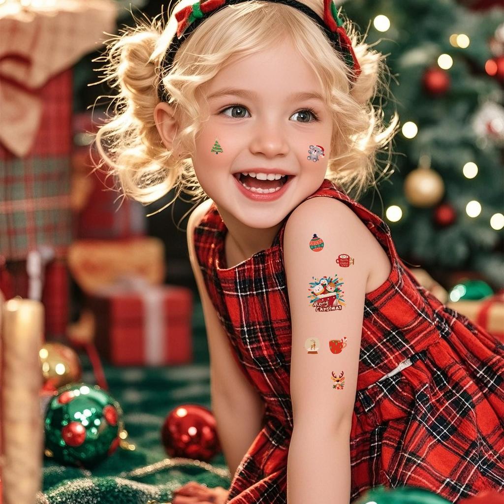 Weihnachts-Tattoo-Aufkleber-Kollektion: Festliches Journal & Geschenkdekoration für Weihnachtsfeiern