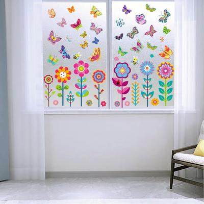 9 vel herbruikbare raamstickers stickers bloem vlinder raamdecoratie raamstickers venster
