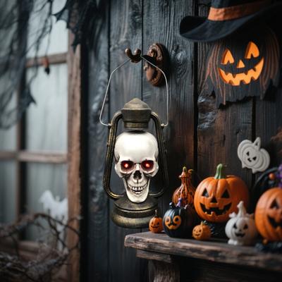 Halloween Lights, Hanging LED Lights, LED Statues, Battery-powered Flashing Night Lights, Plastic, And Horror Haunted House Party Decoratio