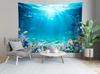 Underwater World Tapestry Blue Ocean Wall Hanging Under The Sea Coral Reef Wall Tapestry Tropical Fish Tank Undersea Tapestries