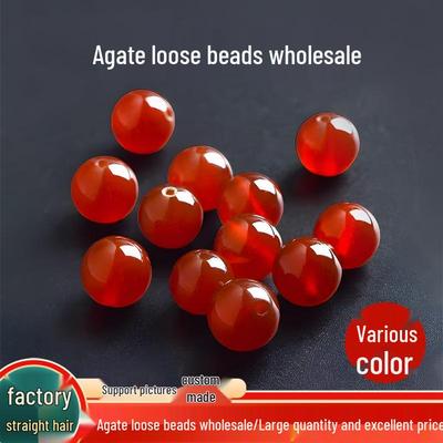 Raw Red Agate Loose Beads for DIY Jewelry and Handmade Bracelets