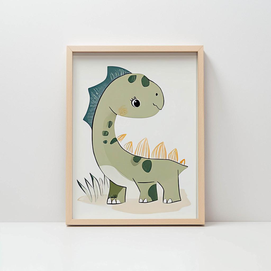 Plakat Uśmiechnięty Dinozaur Plakat Uśmiechnięty Dinozaur, 70X100 Cm, Bez Ramy, Papier Matowy 230 Gsm