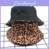 Trendy Leopard Print Fisherman Hat With Wide Brim For Spring Outdoor Sun Protection
