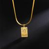 LIKGREAT Major Arcana Tarot Card Necklace Stainless Steel Snake Chain Necklace Vintage Amulet Moon/Sun/Star Tarot Jewelry Gift