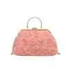 Luxury Satin Floral Bride Party Evening Clutch Bag Women Wedding Purses and Handbags Small Shoulder Chain Bag Designer Bag