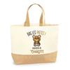 Tote Bag - PLANETEE - Charlotte Paw Prints Bear - Jute - Beige - Printed In France
