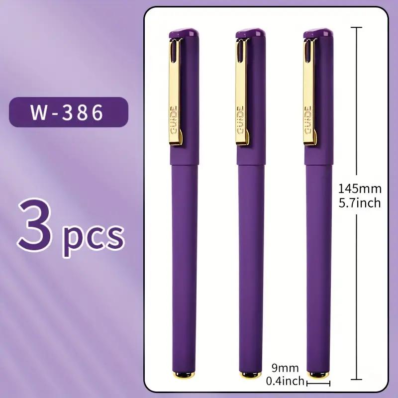 1pc/3pcs Purple Ink Gel Pens,, 0.7mm, Large Capacity Refill, Office Supplies Back To Sochool Stationery,for Writing Cute Pen