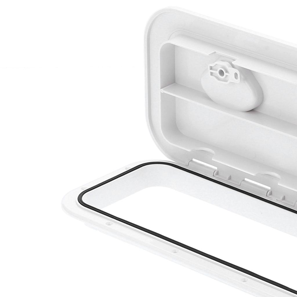 Dektoegang   Inspectieluik 180 graden Scharnierend Deksel UV-bestendig met Slot voor Marine Boot 24 x 9,5 inch(Wit )