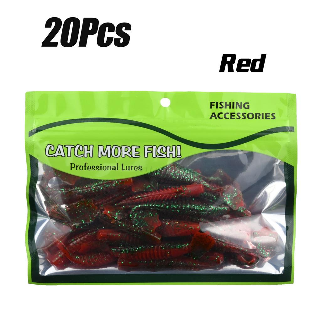 20Pcs Duck-Foot Soft Baits Lures 6.5cm PVC Material, Fish-Attracting Smell, Tear-Resistant And Bite-Resistant, Large Amplitude A