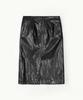 Awi Fake Leather H-Line Skirt_Black