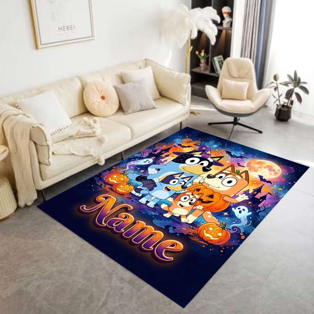 Halloween Night Adventure Personalized Text Area Rug Perfect for Entryway Bedrooms Foyer Hallway Anti-slip Rug Office Home Decor