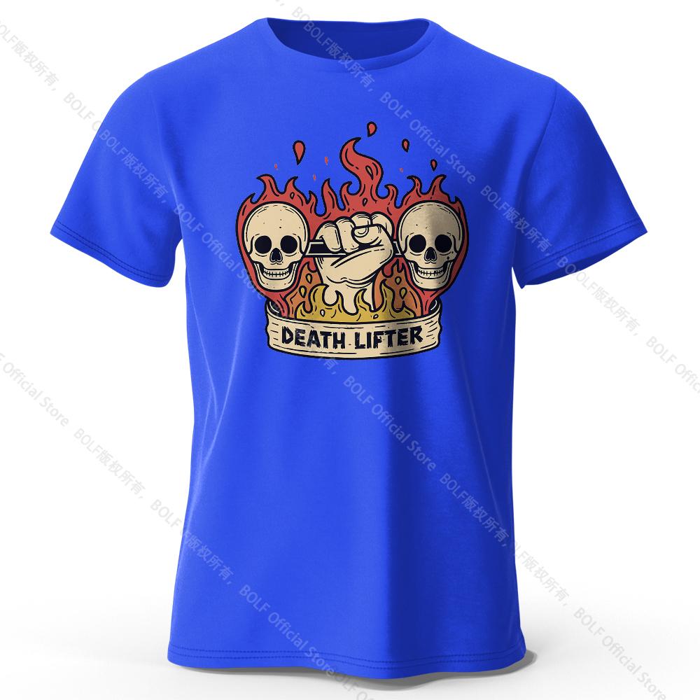 Heren Death Lifter Bedrukt T-shirt 100% Katoen Oversized Grappige Grafische T-shirts voor Heren Dames Zomer Tops