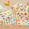 Kinderpuzzles Holzpuzzles zur frühen Bildung Puzzles Puzzles Holznägel Handgreifbrett Tier Obst Holzspielzeug
