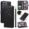 For Motorola Edge 50 Neo 5G/Moto S50 5G/Thinkphone 25 5G Case Wallet Rhombus Leather Phone Cover with Shoulder Strap,Wrist Strap