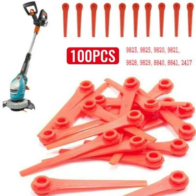 100pc Plastic Trimmer Blades For Garden Grass Trimmer Li-18/23R For Garden Replacement Parts Grass Mower Trimmer Blades