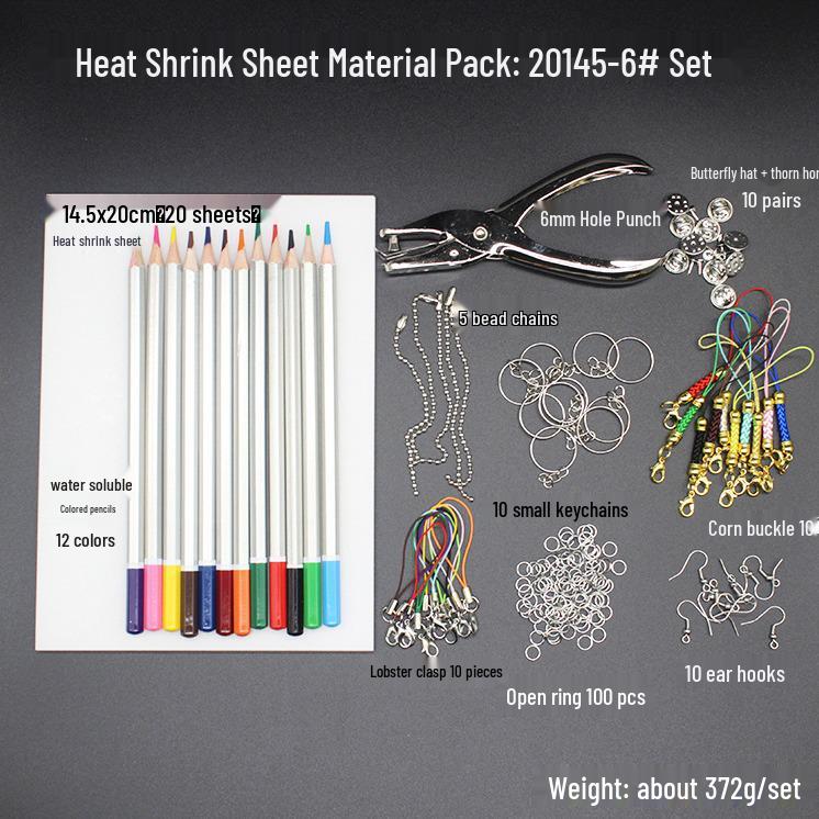 DIY Colored Pencil Heat Shrink Sheet Set for Beginners