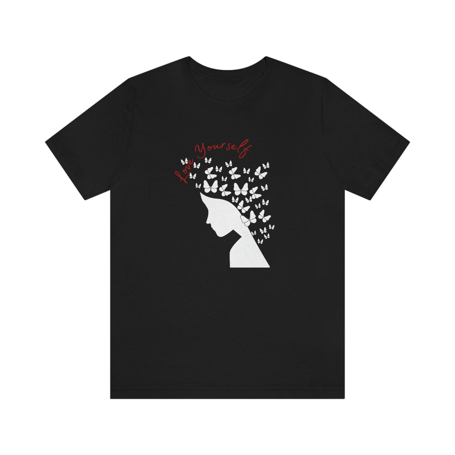 Love Yourself; Jersey Short Sleeve Tee, motivational shirt, mental health, mental health tee, inspirational shirt, mental health tee shirt 2XL