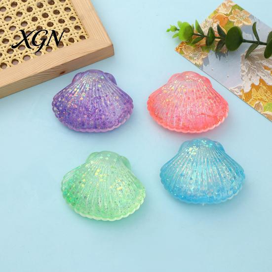 Knete Stressball Mini Glitzer Muschel Spielzeug, Linderung Zucker Entspannung Fidget Weich Dehnbar Transparent Ozean Sensorisches Spielzeug