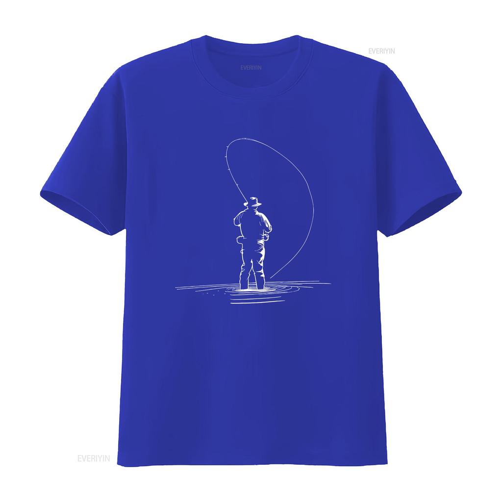 Fly Fishing T Shirt for Fisherman Outdoorsman Outdoors Hunting Sportsman Vintage Washed Unisex Fashion Designer Clothes