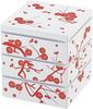 Masakazu Yamato with Old Plum Blossom White Three-Tiered Box, 5.0cm, Sticker, Design,