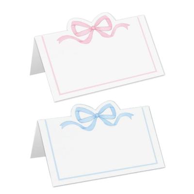 Pack of 100 Pink Bowknot Place Cards Seating Cards Blank Seat Allocation Labels for Weddings and Social Gatherings
