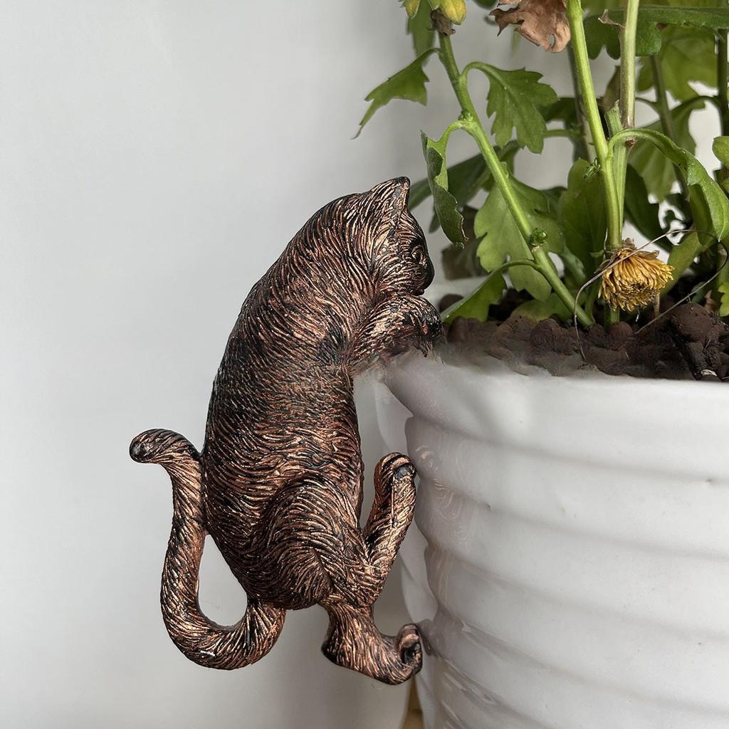 Vintage Bronze Harz Klettertiere Statue Blumentopf und Vase Hugger Miniatur Feengarten Dekoration Harzkunst Handwerk Dekorationen