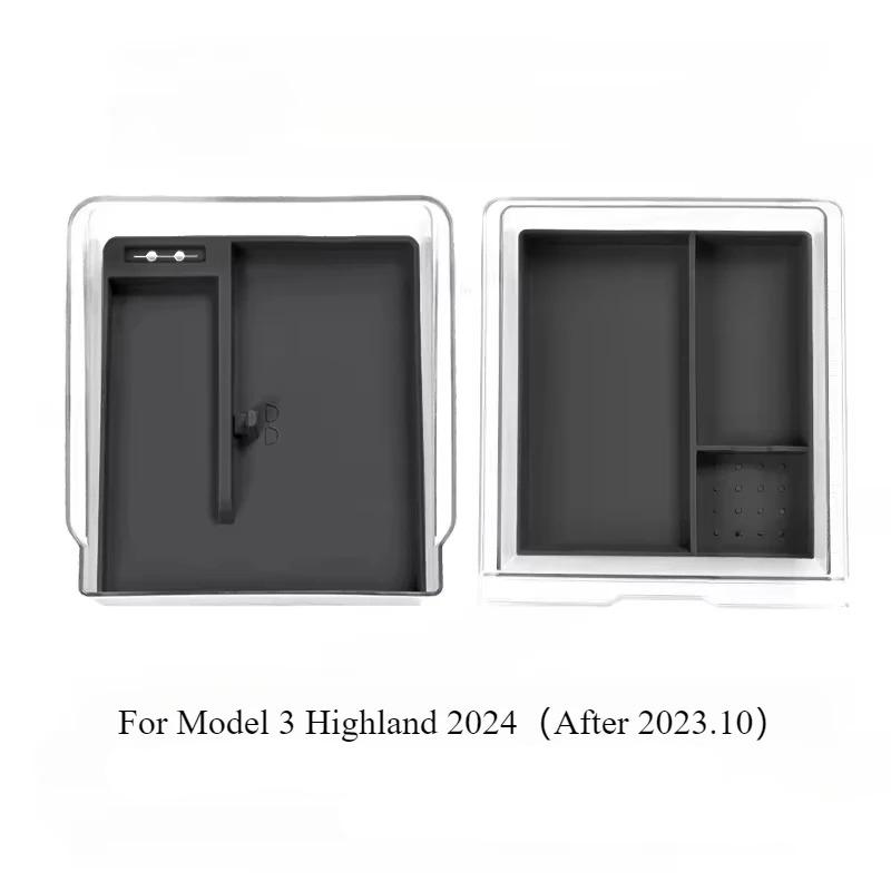For Tesla New Model 3 Highland 2024 Central Control Storage Box Organizer Armrest Box Car Center Console Storage Silicone Pad