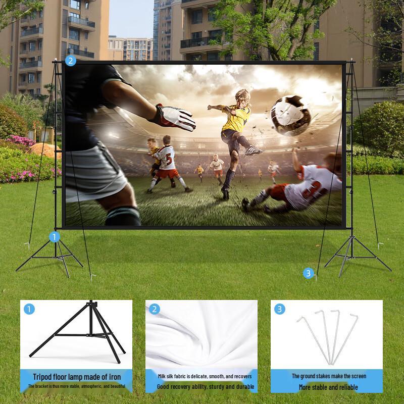 QQTY Outdoor 100-inch 16:9 Projector Screen with Tripod Stand