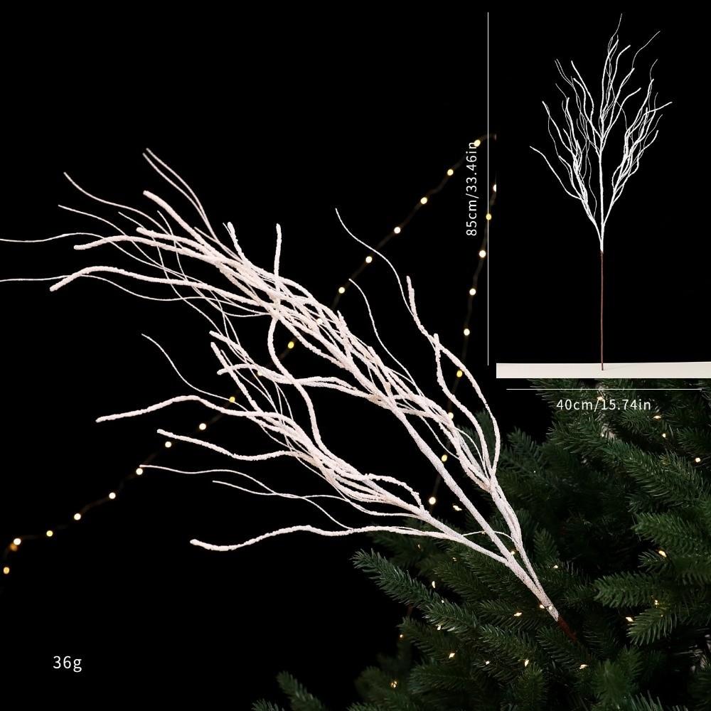 Glitter Branches Christmas Tree Pendant DIY Shiny Christmas Cypress Leaf Handmade Creative Christmas Leaf Pendant