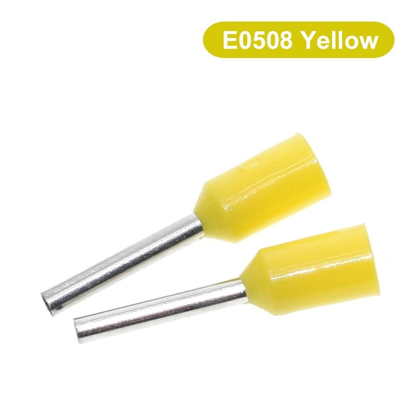 100pcs E0508 E2508 Tubular Wire Cold Pressure Connector Electrical Cable Crimps Wire Ferrules 22AWG Wire VE0508 VE2508