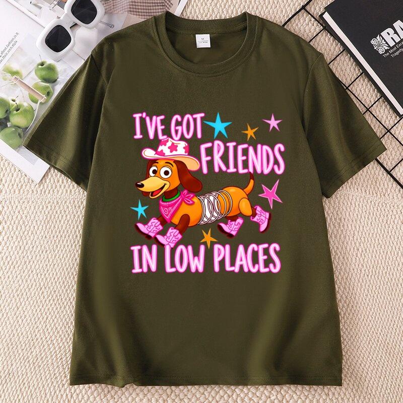 Ive Got Friends In Low Places Tshirts Retro Cowgirl Dog T Shirt Country Music Western Boots Tshirts Casual Round Neck Printed