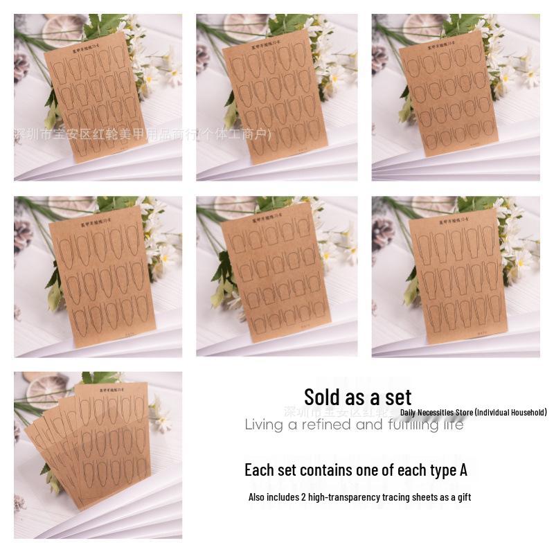 6 Sheets Nail Art Practice Cards: Cowhide Watercolor Practice Book for Beginners