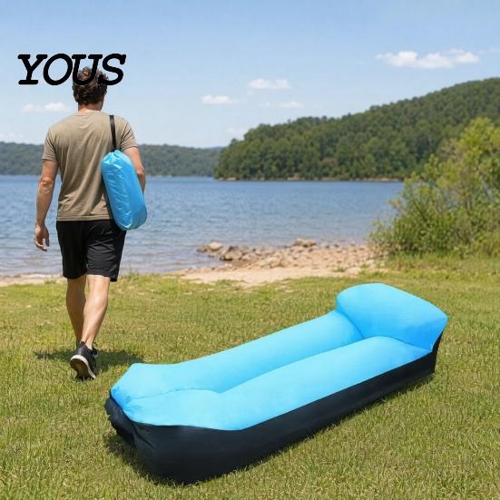Tear-resistant Air Sofa Outdoor Inflatable Sofa, Portable Foldable Blow-up Couch, Anti Leakage Garden Chair Ergonomic Lounger for Outdoor, Beach,