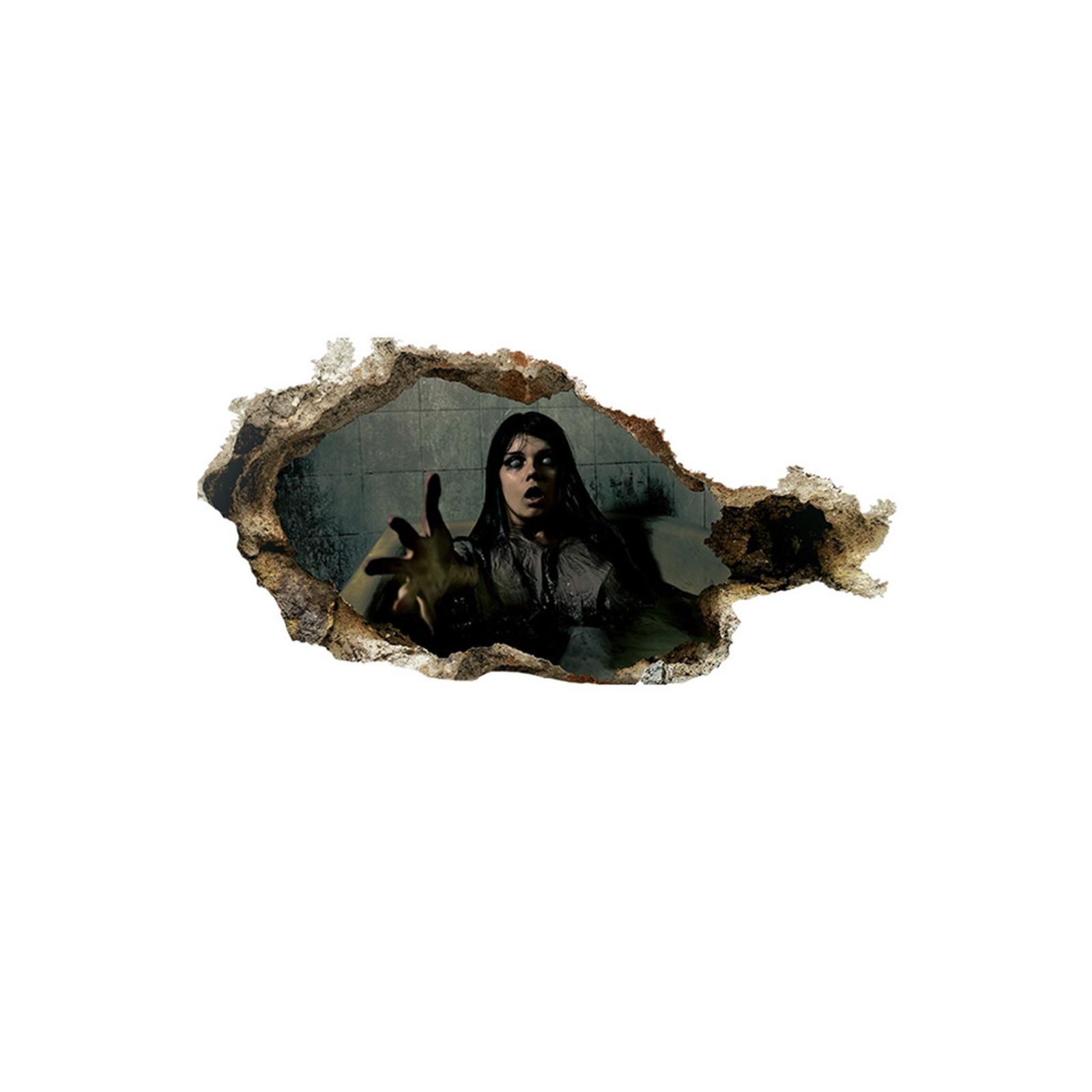 

Новые наклейки на стену с изображением зомби на Хэллоуин, 3d наклейки на сломанную стену, наклейки на стену на Хэллоуин