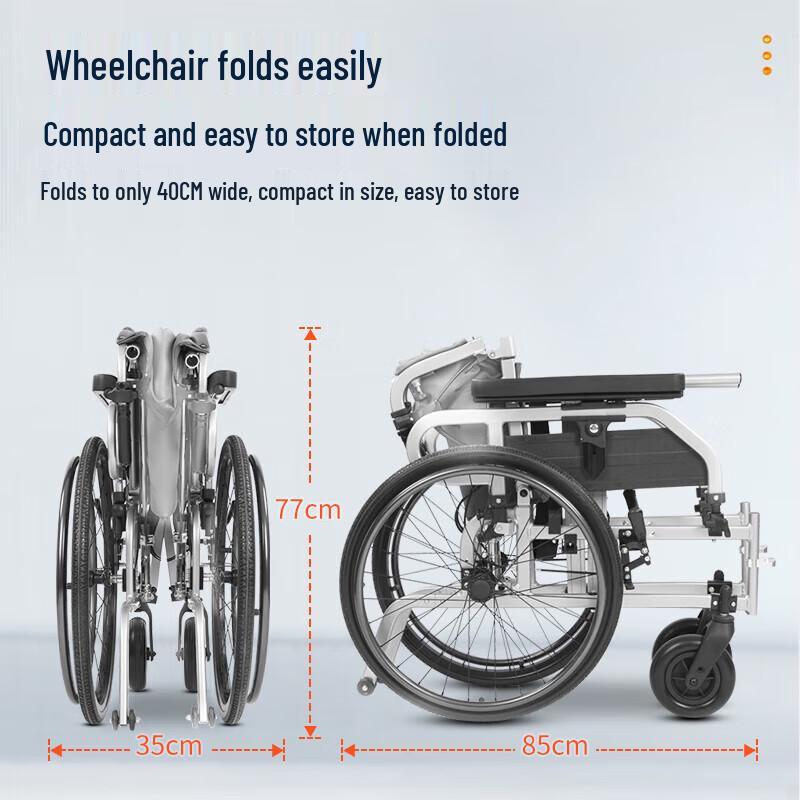 JY Foldable Aluminum Alloy Wheelchair with Commode & Bath Function
