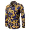 Spring Autumn Men's Lapel Dragon Pattern Shirt Fashion Print Long Sleeve Men Shirts