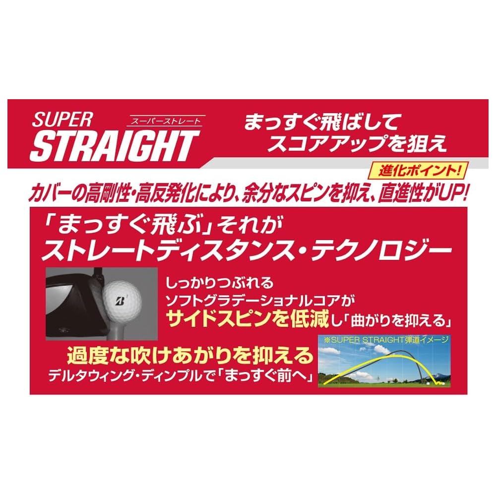 Bridgestone Golf Balls Super Straight 2025 Model 12 Pack Yellow